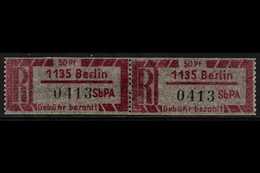 EINSCHREIBEMARKEN (REGISTERED LETTER STAMPS) 1967 50pf Red-carmine On Thin Translucent Pergamin paper Perf 12½ With 1135 - Other & Unclassified