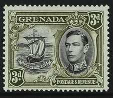 1938-50 3d Black And Olive-green With EXTRA WINDOW AND BROKEN HANDRAIL Variety, SG 158ad, Never Hinged Mint. For More Im - Grenada (...-1974)