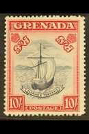 1943 10s. Slate Blue And Bright Carmine (narrow Perf. 14, SG 163b, Fine Never Hinged Mint. For More Images, Please Visit - Grenada (...-1974)