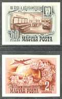 1950 Hungarian Philatelic Museum 60f Postage And 2Ft Air Set, Scott 870 & C68, IMPERF, Never Hinged Mint. (2 Stamps) For - Other & Unclassified