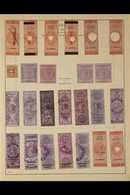 REVENUES 1860's-1910's Interesting Old Time Mostly Used Collection On Pages, Includes COURT FEES Many Overprints On Tall - Sonstige & Ohne Zuordnung