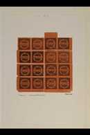 LAS BELA 1901-1902. 1a Black & Orange, SG 8, COMPLETE MINT SHEET RECONSTRUCTION Of 16 Stamps, Most With Positional Selve - Autres & Non Classés