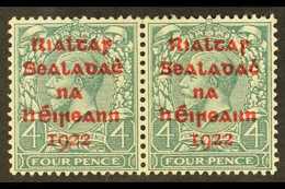 1922 4d Dollard Grey-green With Carmine Overprint, SG 6c, Fine Mint Horizontal Pair. For More Images, Please Visit Http: - Autres & Non Classés