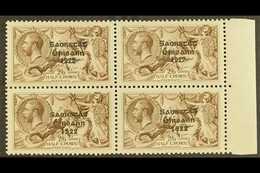 1925 2s 6d Chocolate Brown, SG 83, Marginal Block Of 4 Showing The Variety "Wide And Narrow Date" As 2 Vertical Pairs, S - Other & Unclassified