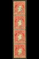1940 COIL STAMP 1d Carmine, Perf 14 X Imperf, SG 112b, Fine Cds Used Strip Of Four. For More Images, Please Visit Http:/ - Altri & Non Classificati