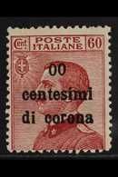 TRENTO & TRIESTE 1919 60c On 60c, Variety "00" For "60", Sass 10L, Mint. Sass €400 For More Images, Please Visit Http:// - Zonder Classificatie