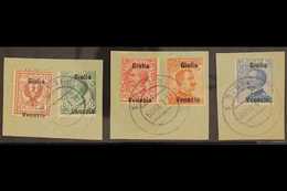 VENEZIA GIULIA 1918-19 2c, 5c, 10c, 20c & 25c All With Vertically Displaced Overprints Reading "GIULIA / VENEZIA", Sasso - Non Classés