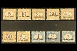 JUBALAND POSTAGE DUES 1925 "OLTRE GIUBA" Overprints Complete Set (Sassone 1/10, SG D29/38), Never Hinged Mint, Very Fres - Other & Unclassified