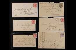 1877-1892 Six Covers Addressed To The Harrison Family, Hordley, Plantain Garden River, Includes Five Covers With Jamaica - Giamaica (...-1961)