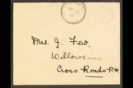 1913 RARE "GOVERNOR/CROWN" HAND STAMP ON KINGS HOUSE ENVELOPE TO CROSS ROADS (April) Neat Envelope Showing A Good Violet - Giamaica (...-1961)