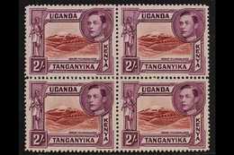 1938 2s Lake Brown And Brown Purple, Perf 14, Geo VI, SG 146a, Superb Never Hinged Mint Block Of 4. For More Images, Ple - Vide