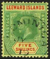 1912-22 5s Green And Red On Lemon, SG 57b, Neat Upright Dominica 1919 Thimble Cds. For More Images, Please Visit Http:// - Leeward  Islands