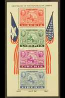 1947 Stamp Anniversary Perf Miniature Sheet, Mi Block 1A, Never Hinged Mint. For More Images, Please Visit Http://www.sa - Liberia