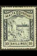 1899-1901 10s Blue-black, SG 35, Very Fine Mint. For More Images, Please Visit Http://www.sandafayre.com/itemdetails.asp - Malte (...-1964)