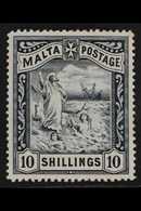 1899-1901 10s Blue-black, Watermark Crown CC, SG 35, Fine Mint. For More Images, Please Visit Http://www.sandafayre.com/ - Malta (...-1964)