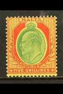 1911 5s Green & Red On Yellow, SG 63, Never Hinged Mint. Centered High. Fresh! For More Images, Please Visit Http://www. - Malta (...-1964)