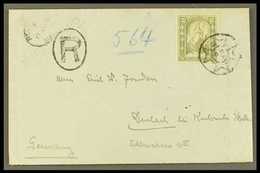 1914 (17 June) Env Registered To Germany Bearing The 2s6d Olive- Grey (SG 34) Tied Maltese Cross Type Circular Handstamp - Malta (...-1964)