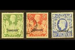 TANGIER 1949 2s6d, 5s & 10s KGVI GB Ovpts, Top Three Values, SG 273/5, Very Fine Used (3 Stamps). For More Images, Pleas - Autres & Non Classés