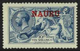 1916 - 23 10s Deep Bright Blue, DLR Seahorse, Ovptd "Nauru", SG 23d, Very Fine Mint. Elusive Stamp. For More Images, Ple - Nauru