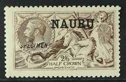 1916 - 23 2s 6d  Pale Sepia, DeLaRue Seahorse, Worn Plate, Ovprd "Specimen", SG 19s, Very Fine Mint. For More Images, Pl - Nauru