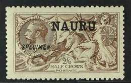 1916 - 23 2s 6d Sepia Brown, DeLaRue Seahorse, Ovptd "Specimen", SG 19s,  Well Centered Mint. For More Images, Please Vi - Nauru