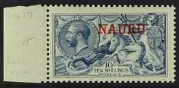 1916 -23 10s Pale Blue DLR Seahorse, Ovptd "Nauru", SG 23, Superb Marginal Never Hinged Mint. For More Images, Please Vi - Nauru