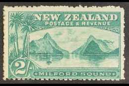 1902/07 2s Blue Green, Perf 14, Milford Sound, SG 328a, Fresh Mint. For More Images, Please Visit Http://www.sandafayre. - Andere & Zonder Classificatie