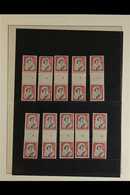 1956 COUNTER COIL PAIRS QEII Definitive 1s Black And Carmine (SG 732) Vertical Pair With Coil Number Inverted (Campbell  - Altri & Non Classificati