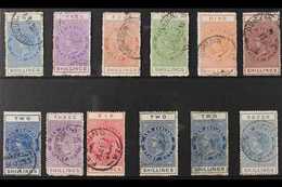 POSTAL FISCALS 1913-30 USED KGV PERIOD Postal Fiscal "Tall Types" Collection On A Stock Card That Includes A 1913 Perf 1 - Autres & Non Classés