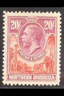 1925 20s Carmine-red And Rose-purple, SG 17, Fine Mint, Top Value. For More Images, Please Visit Http://www.sandafayre.c - Noord-Rhodesië (...-1963)
