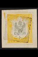 1897-00 £10 Black And Yellow Wmk Crown CC, SG 52, Very Fine Used Tied To Piece By ZOMBA Mr 19 04 Squared Circle Postmark - Nyassaland (1907-1953)