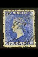 1881 4d Bright Blue, Wmk Small Star, SG 38, Very Fine Used. For More Images, Please Visit Http://www.sandafayre.com/item - St.Vincent (...-1979)