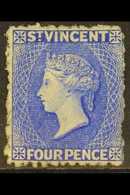 1881 4d Bright Blue, SG 38, Unused Regummed, Fresh Colour, Cat £1,200. For More Images, Please Visit Http://www.sandafay - St.Vincent (...-1979)