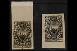 1923 10c +5c And 40c + 5c Red Cross Fund, Proofs In Black,  As Sass 91,94, Very Fine And Fresh. (2 Proofs) For More Imag - Autres & Non Classés