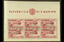 1961 1000L Air Sheetlet Of 6 Stamps, SG 636, Mi 696, Fine Cds Used For More Images, Please Visit Http://www.sandafayre.c - Altri & Non Classificati