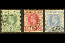 TAKAMAKA 1903 3c, 6c And 15c, SG 47/48, 50, Each With Clear Part Cds, Very Scarce Cancellations. (3 Stamps) For More Ima - Seychellen (...-1976)