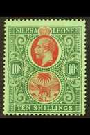 1921-27 10s Red And Green On Green, SG 146, Very Fine Mint. For More Images, Please Visit Http://www.sandafayre.com/item - Sierra Leone (...-1960)