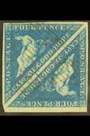 CAPE 1855-63 4d Blue, On White Paper, PAIR, SG 6a, Very Fine Used, Full Margins. For More Images, Please Visit Http://ww - Non Classés
