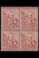 CAPE OF GOOD HOPE 3d Deep Claret, Hope, Wmk CA, SG 43a, Very Fine Never Hinged Mint Block Of 4. For More Images, Please  - Non Classés