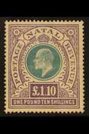 NATAL 1902 £1.10 Green And Violet, SG 143, Mint With Very Light Horizontal Crease. Attractive, Cat £600 For More Images, - Unclassified