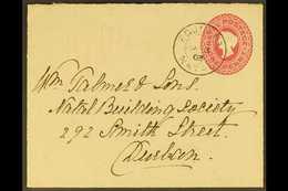 NATAL 1903 (Jan 3rd) 1d Postal Stationery Envelope To Durban Bearing A Seldom Seen "EQUEEFA" Cds, Umzinto Transit Mark & - Zonder Classificatie