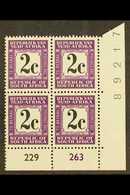 POSTAGE DUE 1971 2c Black & Deep Reddish Violet, Perf.14, Cylinder Block Of 4, SG D71, Never Hinged Mint. For More Image - Unclassified