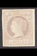 1860-61 2r Lilac On Lilac (Edifil 56, Scott 54, SG 68) Superb Mint With 4 Large Margins And Lovely Fresh Colour. With Fr - Altri & Non Classificati