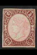 1865 Imperf 19c Rose And Brown (Edifil 71, Scott 70, SG 83), 4 Clear Margins, Very Lightly Hinged Mint. Expertized (A.Ro - Autres & Non Classés