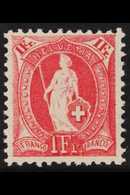 1907 1f Carmine "Standing Helvetia" Perf 11½ X 12, Mi 79D, SG 212, Never Hinged Mint For More Images, Please Visit Http: - Altri & Non Classificati