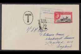 GILBERT & ELLICE ISLANDS USED IN 1949 Cover To England, Bearing Gilbert & Ellice Is 1½d Pictorial Stamp (corner Fault) T - Tristan Da Cunha