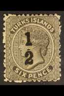 1881 "½" On 6d Black, SG 8, Fine Mint. For More Images, Please Visit Http://www.sandafayre.com/itemdetails.aspx?s=643865 - Turks And Caicos