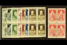 1936 Catholic Press Complete Set In BLOCKS OF FOUR, Mi 51/8, Very Fine Used (8 Blocks / 32 Stamps). For More Images, Ple - Autres & Non Classés