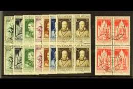 1936 Catholic Press Complete Set In BLOCKS OF FOUR, Mi 51/8, Very Fine Used (8 Blocks / 32 Stamps). For More Images, Ple - Altri & Non Classificati