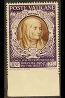 1946 25c Sepia & Violet "St Angela Marini" IMPERF AT BASE VARIETY, Sass 111e, Never Hinged Mint For More Images, Please  - Autres & Non Classés